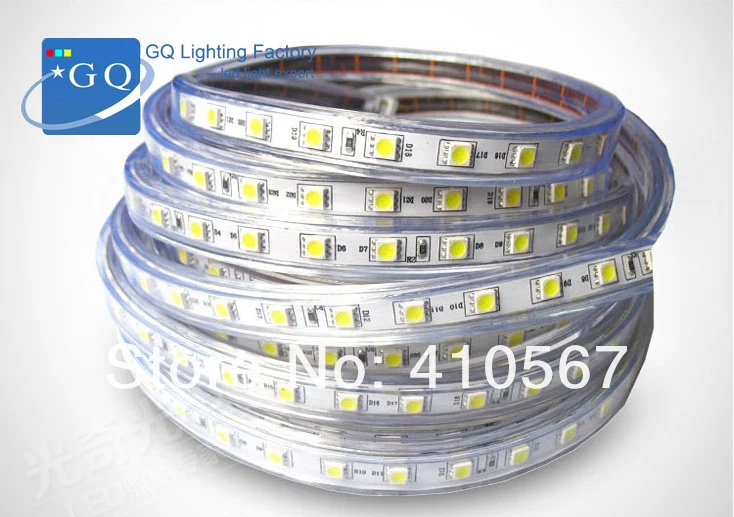 Почта Китая(60led/м) 1-20 м 220 v 230 240 v 3014 чистый белый светодиодные полосы Водонепроницаемый открытого монтажа светодиодный 60leds/m 300 светодиодов/5 м