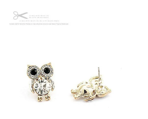 Кристалл Серьги-гвоздики букле d'oreille Femme Мода Сова Серьги для Для женщин Золото бижутерии Pendientes Mujer