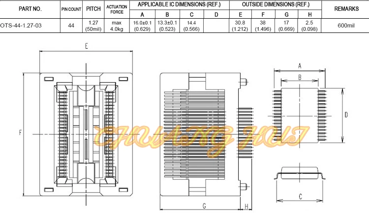 WL-PSOP44-U1 адаптер для Wellon программист адаптер PSOP44 SOP44 для DIP44 адаптер IC Тесты разъем