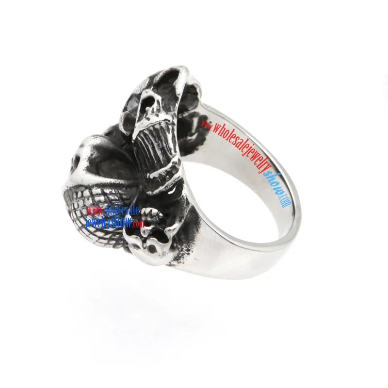 Multi-head Skull Ring Steel Jewelry for Men