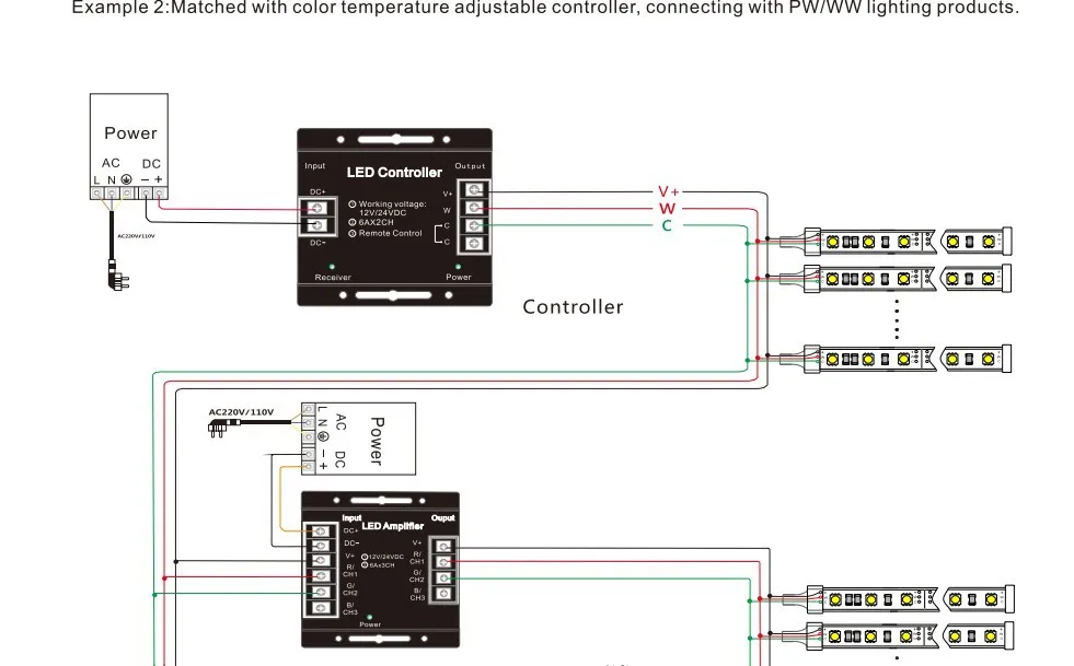 Led rgb усилитель мощности, DC12-24V вход, 6A* 3 выходной канал