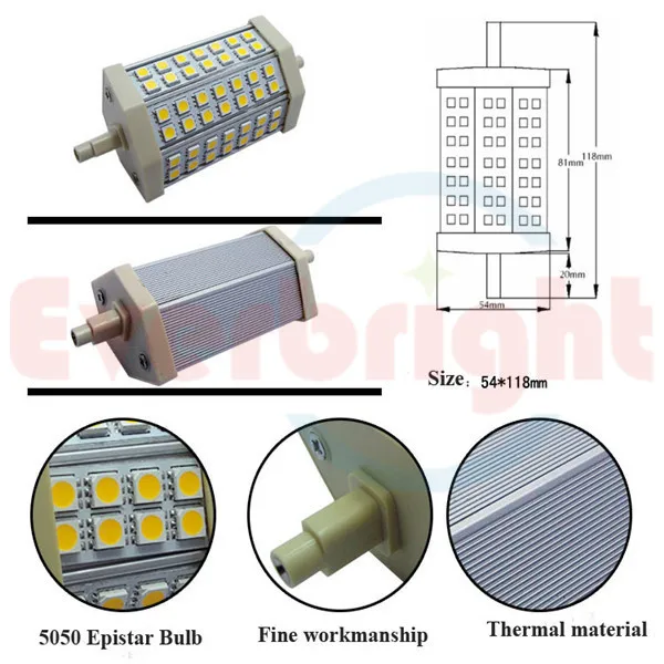 Новый LED R7s 10 Вт 42LED SMD 5050 лампы энергосберегающие прожектор Светодиодные лампы 118 мм белый/ теплый белый 5 шт./лот