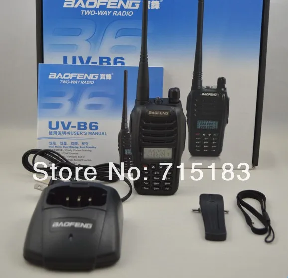 DHL/EMS 2 шт./лот luanch BaoFeng рация двухдиапазонный двойной дисплей ручной двухсторонний радио UV-B6