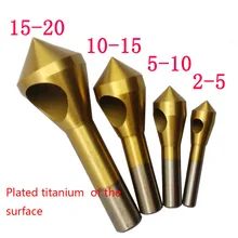 Ferramentas de deburring 2-5, conjunto de 4 pçs de titânio, desbaste, buraco, cortador de aço/alumínio, escareador de cabeça-10-15-20