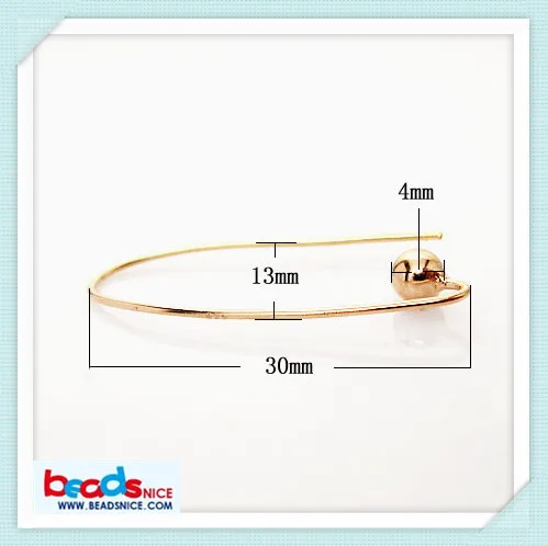 Beadsnice оптом модные серьги 925 пробы Серебряные Крючки серьги провода с шаром конца с покрытием розовым золотом ID25347