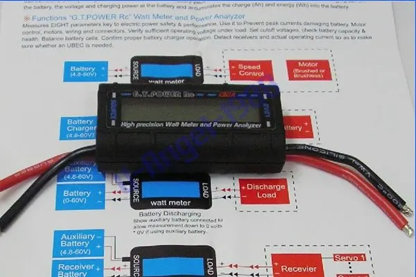 G.T. Измеритель мощности ватт и анализатор мощности 130A 150A для модели rc