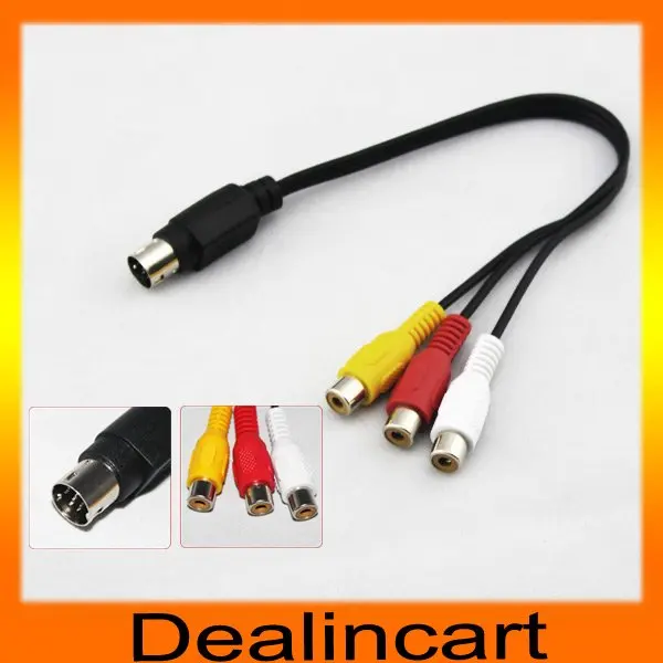 4 Pin S-Video TV to RCA AV Cable Converter Adapter Cable Black
