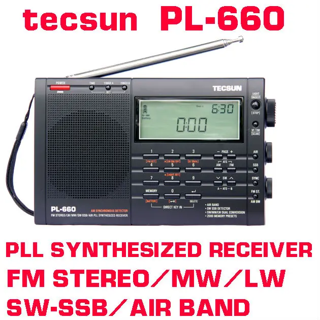 TECSUN PL-660 FM Стерео LW MV SW SSB AIR PLL Радиоприемник