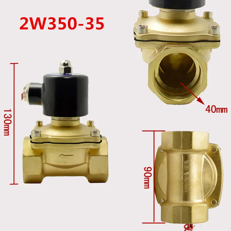 Пара 1-1/4 ''потока Управление воды электромагнитный процесс Клапан 2W350-35 35 мм пор DC 12 В/ DC24V/ac220v