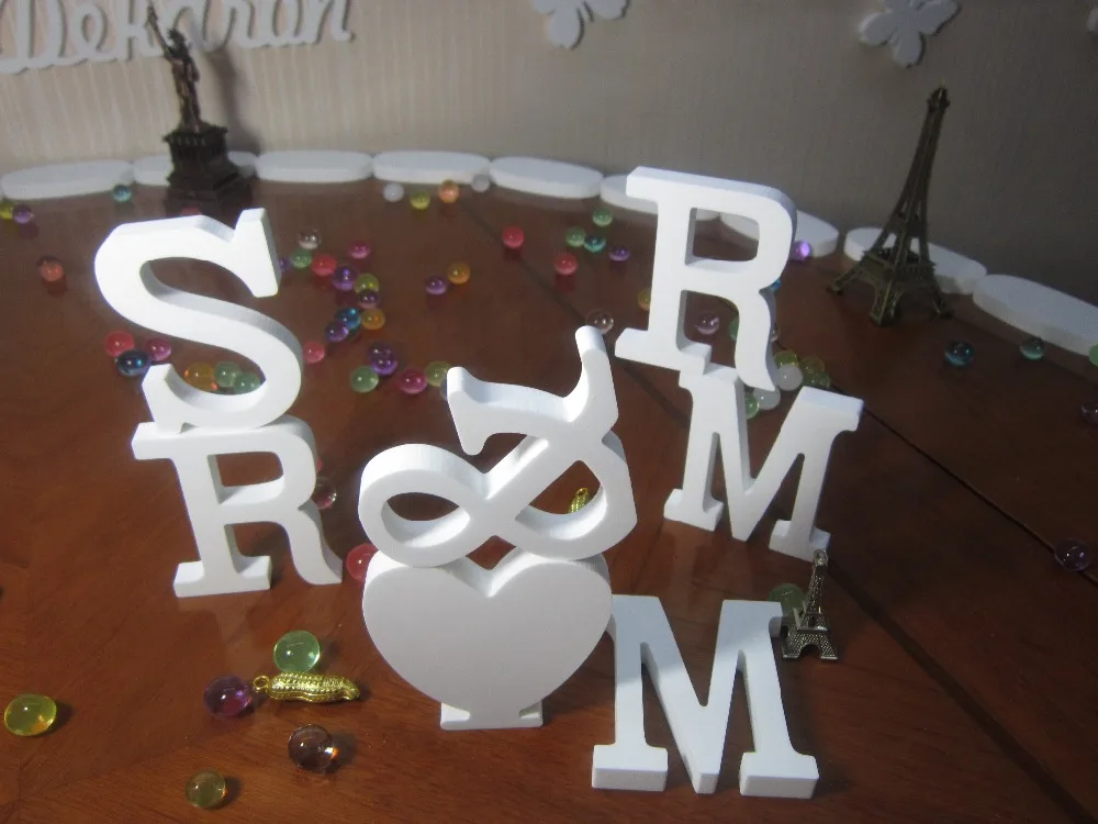 Новый стиль 10 см имитация деревянных букв Свадебные буквы белая бабочка Корона