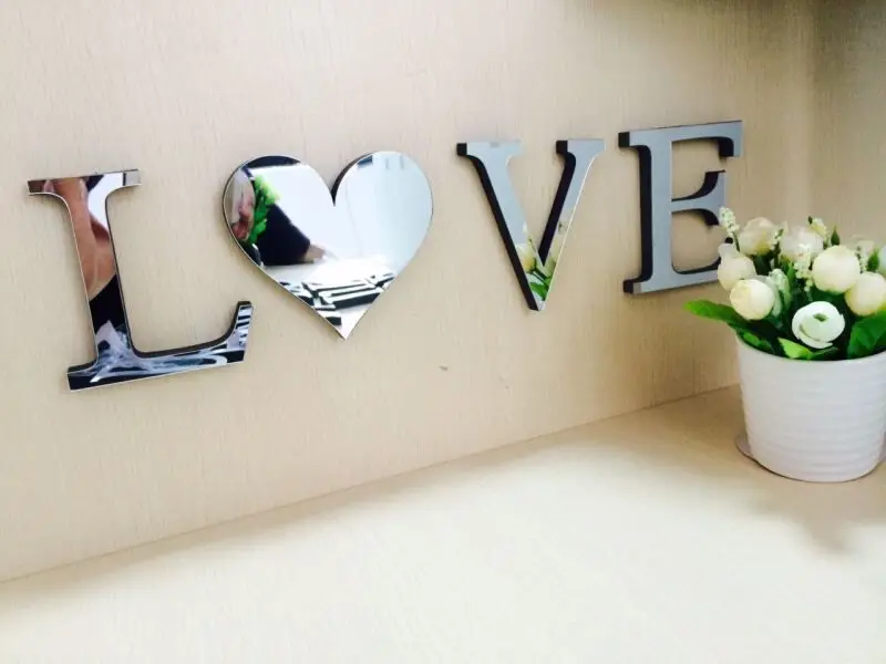 10cmx8cmx1 2cm Thick Wedding Love Letters Home Decoration English 10cmx8cmx1 2cm Thick Wedding Love Letters Home Decoration English Acrylic Mirror Wall Stickers Alphabet Decor For In From