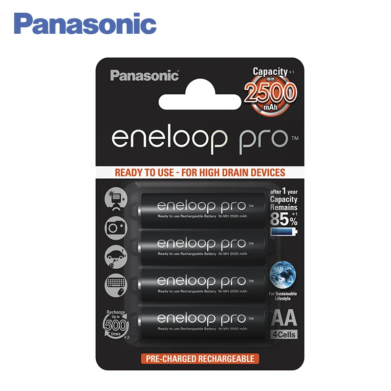 Rechargeable Batteries Panasonic BK-3HCDE/4BE Consumer Electronics Accessories Parts eneloop accumulator power 2500mAh AA | Электроника