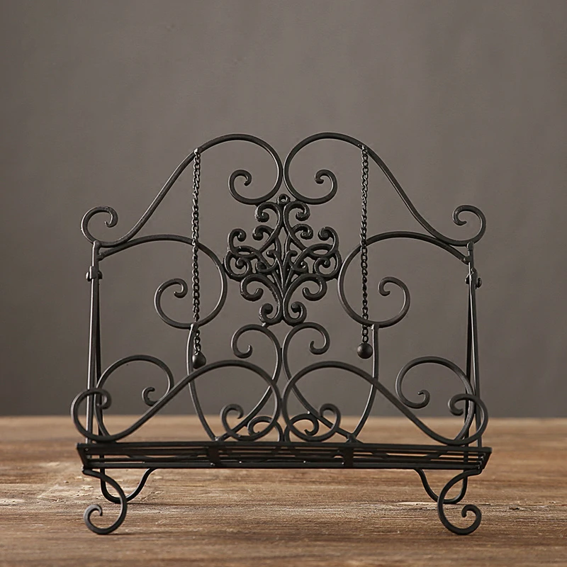 الأمريكي ريفي الرجعية تخزين رفوف العرض رف يدوية الحديد الفن خمر المجلات مربع ديكور المنزل هدية الزفاف