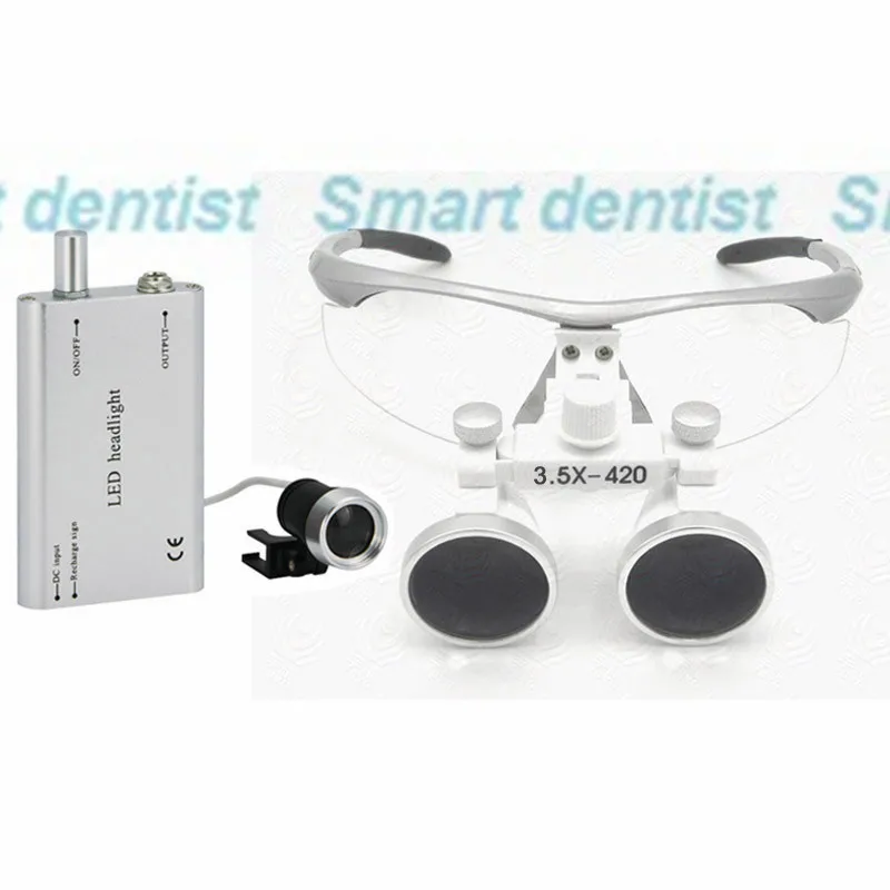 

2016 3.5X times magnifier with led headlamp binocular lens antifog optical glasses medical loupe surgical enlarger