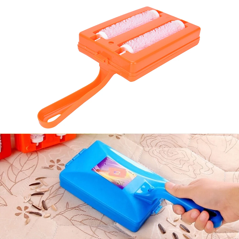 1PCS 2 Brushes Heads Handheld Carpet Table Sweeper Crumb Cleaner Roller Tool For Home Cleaning