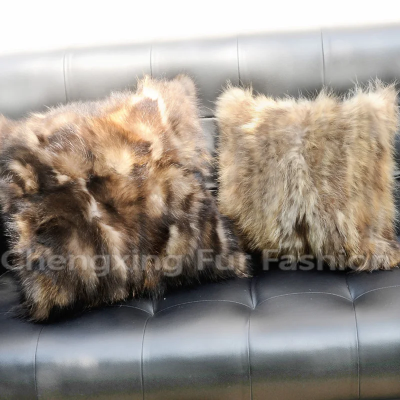 

CX-D-71 50X50cm Europe Fashion Raccoon Fur Cushion Cover Wholesale