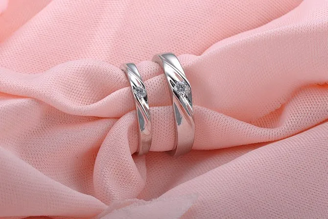 США Uloveido продаются парами серебро Цвет Пара Кольца для мужчин и женщин, циркониевое кольцо Для мужчин Свадебная вечеринка ювелирные изделия дропшиппинг J018