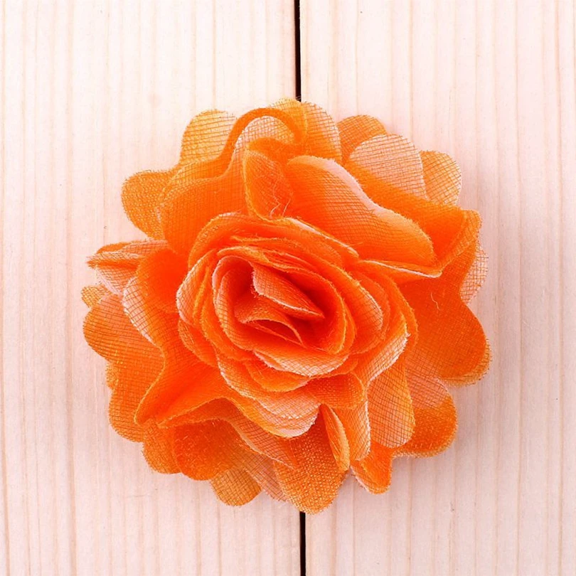 120pcs/lot 2.1" 18colors Hair Clips Chic Shaped Rose Hair Flower For Children Accessories Blossom Fabric Flowers For Headbands