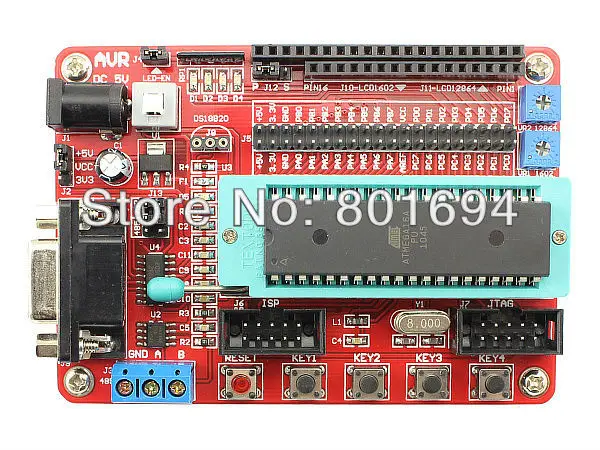 Мини Системы макетная плата AVR с USB кабелем для ATmega16A/ATmega16L/ATmega16/ATmega32