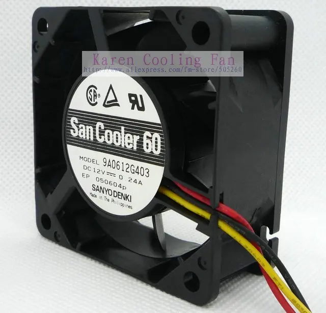 Sanyo 6025 12 В 0.24a 9A0612G403 cpu кулер радиатор осевой вентилятор охлаждения