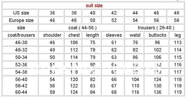 g2000 slim fit size chart