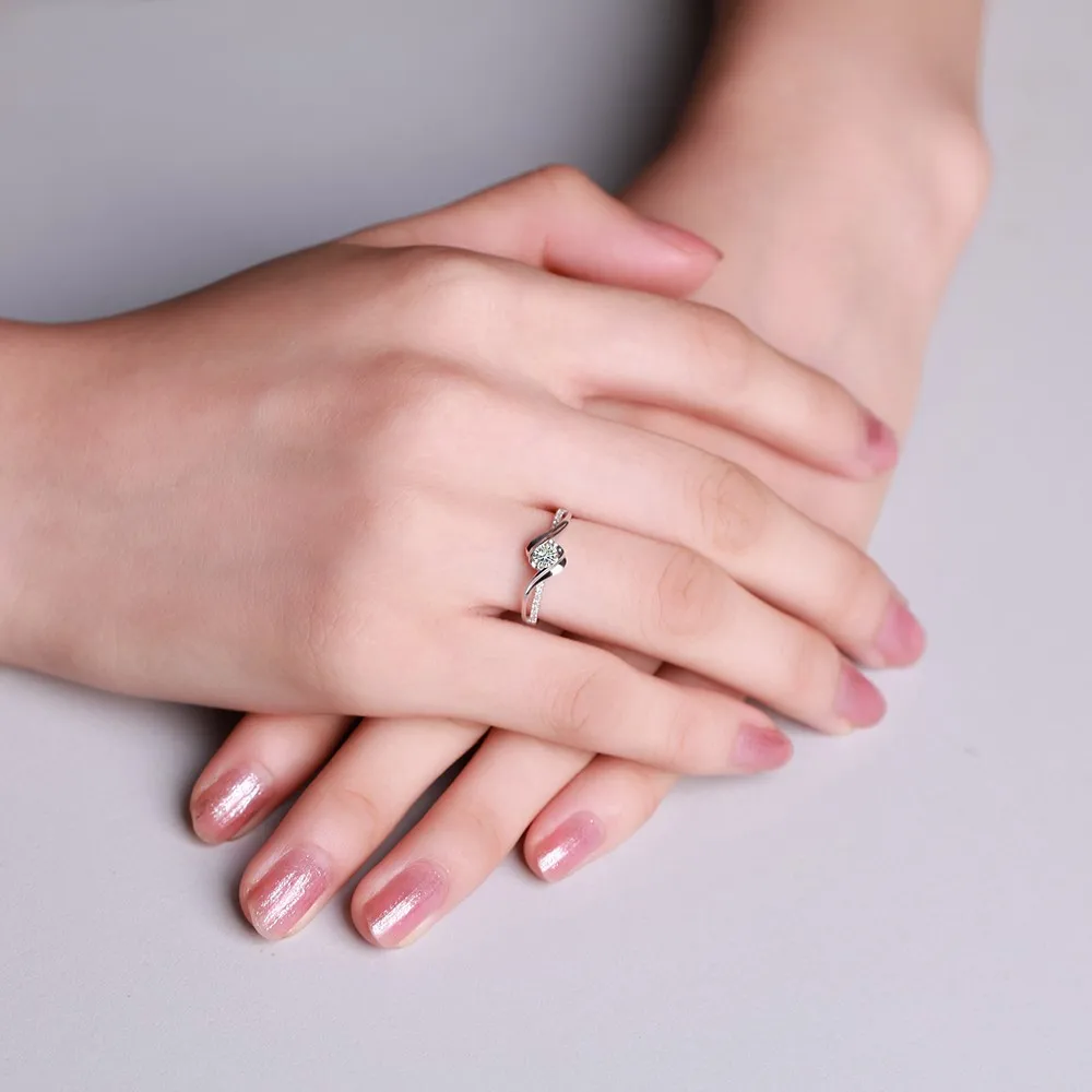 0.12ct бриллиантовое обручальное кольцо для женщин GVBORI 18K Белое настоящее золото сияющее Forever Love изысканное ювелирное роскошное Помолвочное Chiristmas