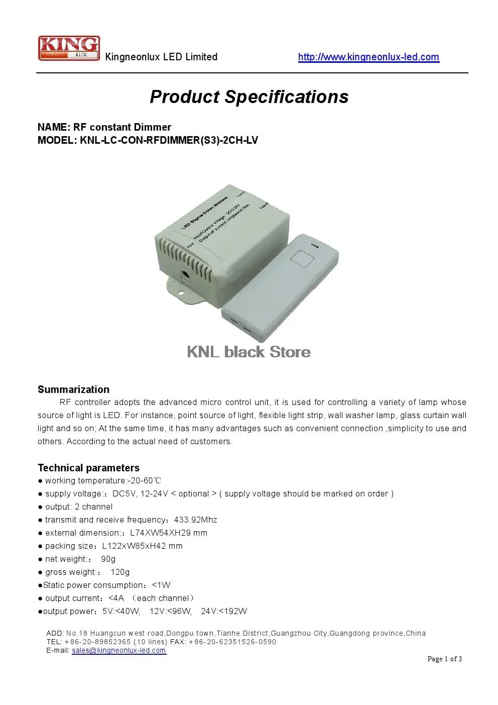 Светодиодный RF постоянного диммер DC5V, 12 V, 24 V 5 V по уровню поверхности