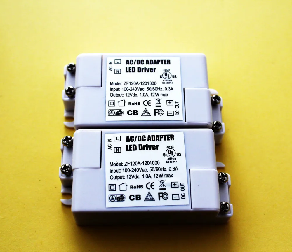 50 шт./лот, постоянное напряжение 12V1A 12 Вт, UL ce gs SAA CB сертификация, Светодиодный драйвер питания