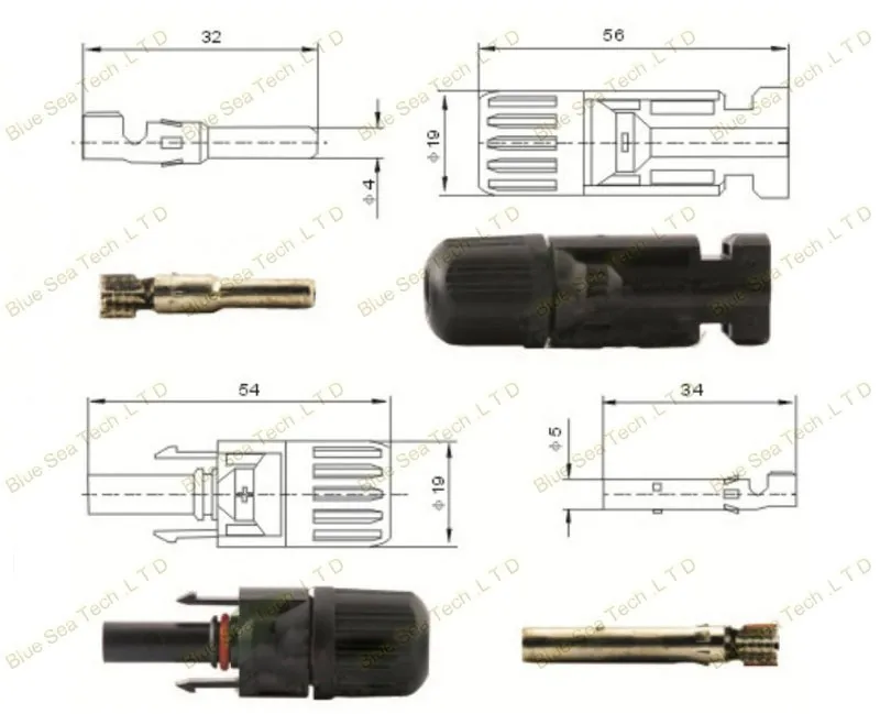 MC4 разъем, 50 пар/лот, Применить к солнечных панелей Connection 2.5-6.0mm2 PV разъем