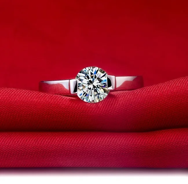 Топ бренд стиль 1CT Solitaire синтетический бриллиан 750 Золотое обручальное кольцо для женщин потрясающее обручальное кольцо A-OK качество навсегда