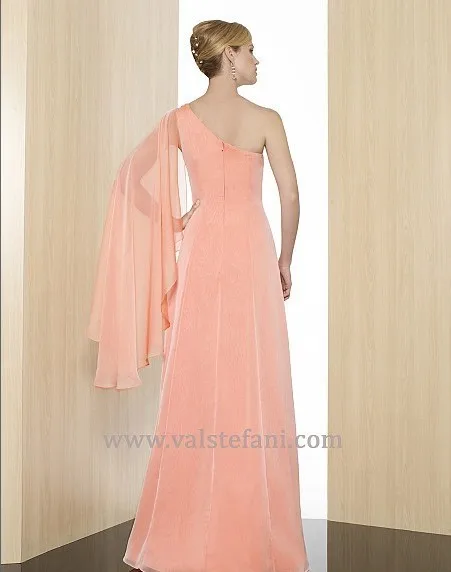 Новое поступление для женщин vestido de festa formales одно плечо длинные шифоновые элегантные вечерние платья подружки невесты