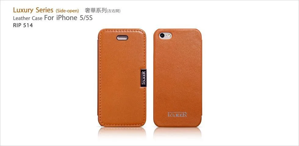 Новинка для iPhone 5 5S SE бренд icarer роскошный боковой открытый стиль натуральная кожа чехол для телефона 6 цветов
