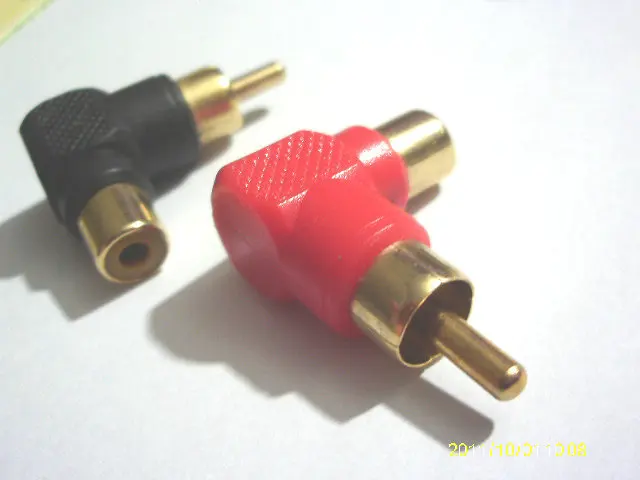 1000 шт позолоченный RCA прямоугольный Мужской Женский адаптер экономии пространства