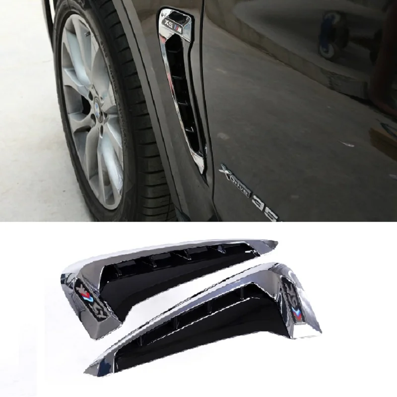 for BMW X5 X5M F15 2014 2015 Chrome Door Side Decorative Vents Sticker