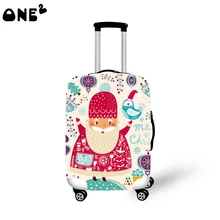 2016ONE2 santa claus pattern modern stylish travel luggage cover cool pattern good quality 22,24,26 inch for suitcase student