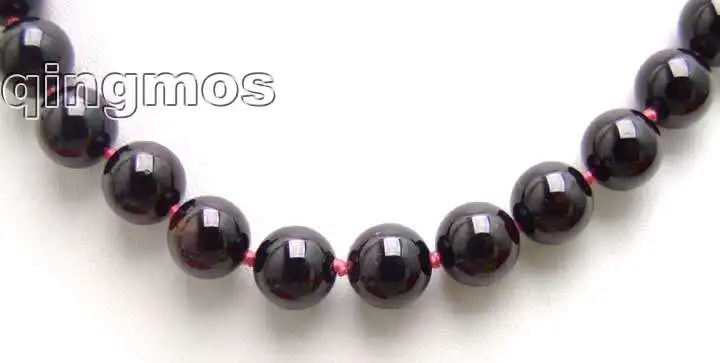 Продажа Большой 10-11 мм AAA круглые высокое качество природный гранат Бусины 18 "necklace-nec5541 оптовая продажа/Розничная продажа Бесплатная