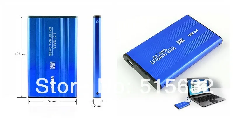 2," Высокоскоростной USB 3,0 HDD жесткий диск Внешний корпус sata HDD коробка синий