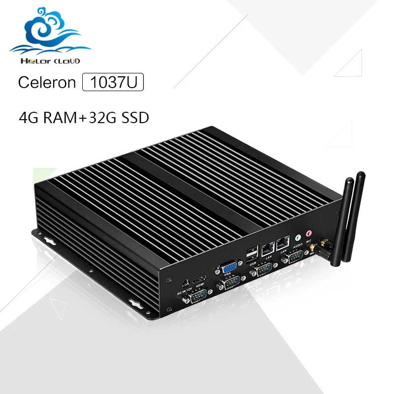 Hot on sale Industrial Barebone Mini PC C1037U Celeron Dual LAN 4G RAM 32G SSD PC