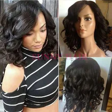 2016 New Arrival Short Human Hair Wigs For African Americans Natural Color Full Lace bob Wig Silky Straight Lace Front Wig Stock