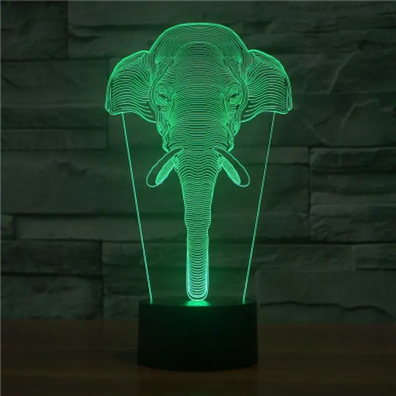 

1Piece Elephant Long nose Creative USB Remote Controlled Spiral Night Light 3D Wood Mood Lamp Multi-colored Bulbing Light