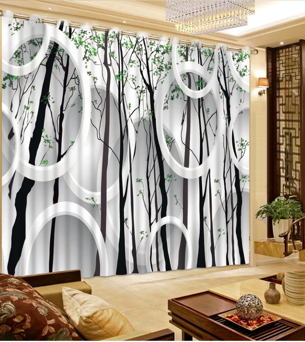 Home Decor Living Room Natural Art curtain styles for bedrooms Abstract