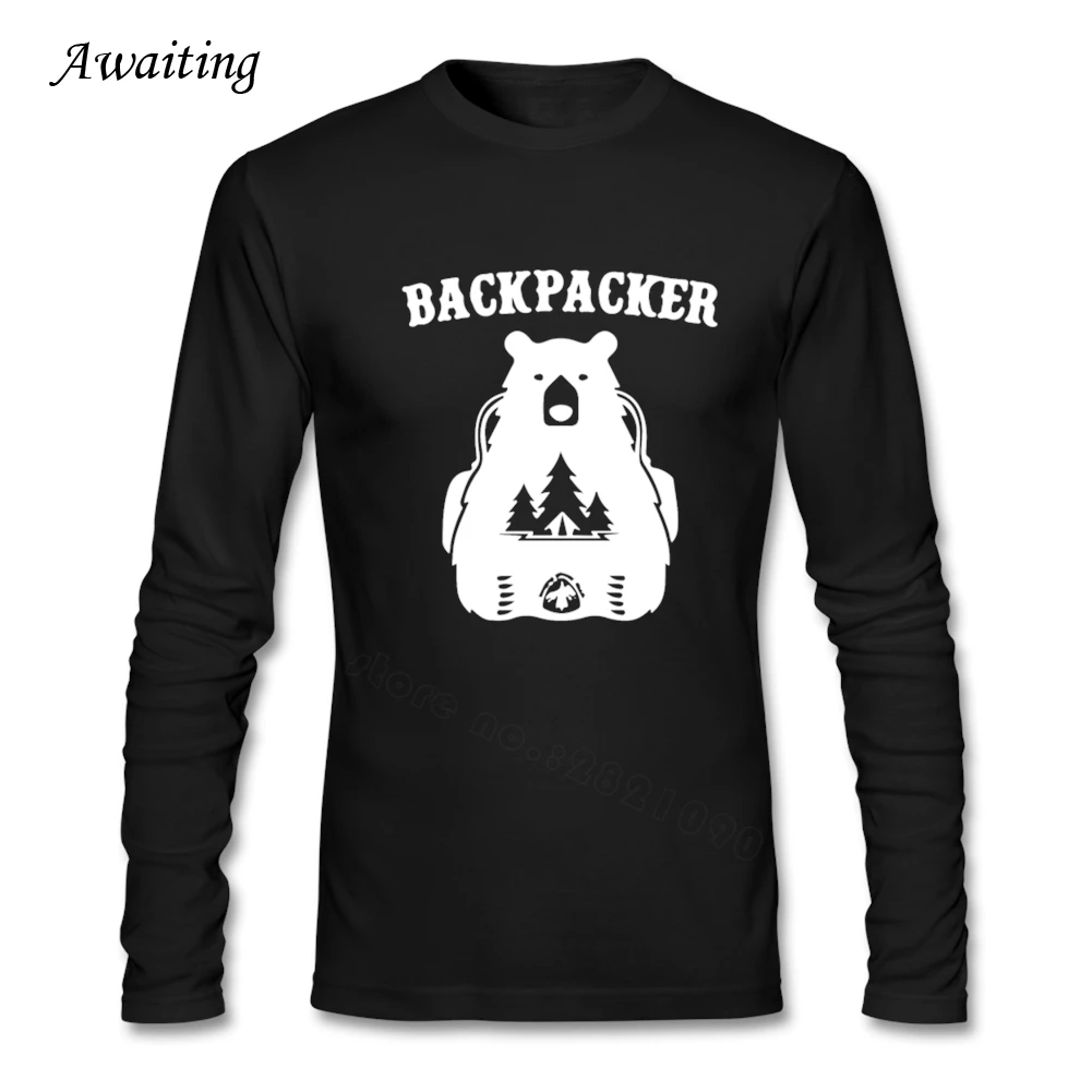 Турист Печатных Человек Футболка Осень Негабаритных О Образным Вырезом С