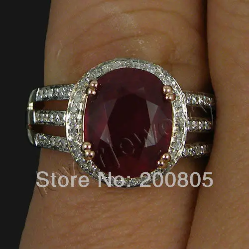 LOVERJEWELRY винтажное овальное твердое розовое золото 18 К 4.58ct с натуральным бриллиантом обручальное рубиновое кольцо