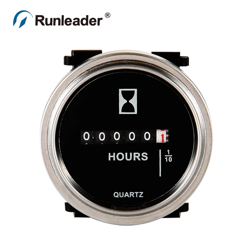 

Runleader DC 6-80V round hour meter For FORKLIFT marine motocross Generator farm machinery cleaner Diesel Gasoline Engine