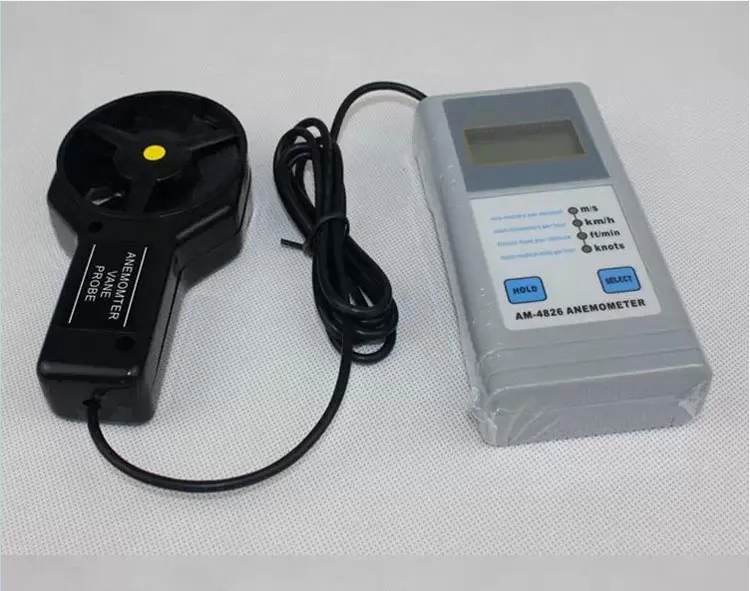AM-4826 High Accuracy Anemometer Digital Wind Speed Tester Air Velocity Meter LCD with Separate Remote Sensor 0.4~ 30.0 m/s