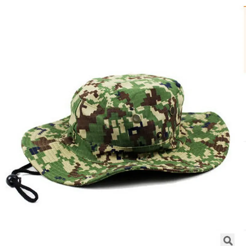 Camouflage Green Камуфляж Chic Для женщин Для мужчин лето Шляпы широкополые для женщин Открытый Рыбалка Alpine шапки ведро Coustume Регулируемый Gorras вводной ht51057+ 40 - Цвет: Camouflage Green