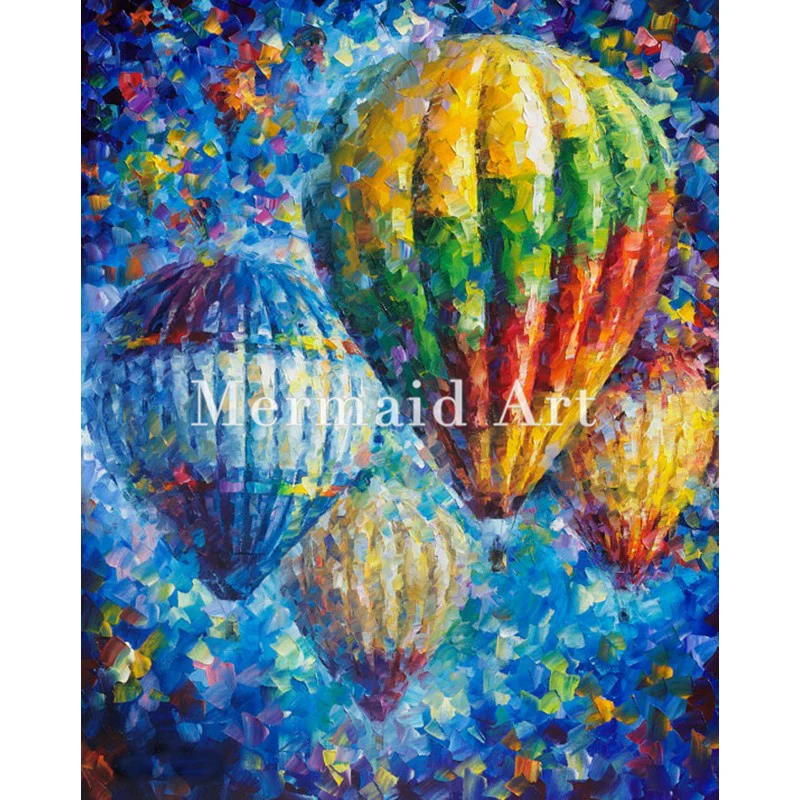 

Hand Painted Oil Painting On Canvas For Abstract Up In The Blue Sky Thick Palette Knife Painting Living Room Decor Artwork Fine