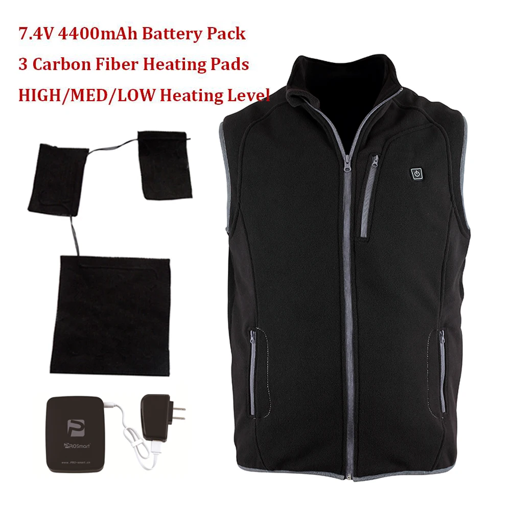 Новинка зимы 2019 уличные спортивные жилеты с подогревом 7 4 В флисовый жилет для