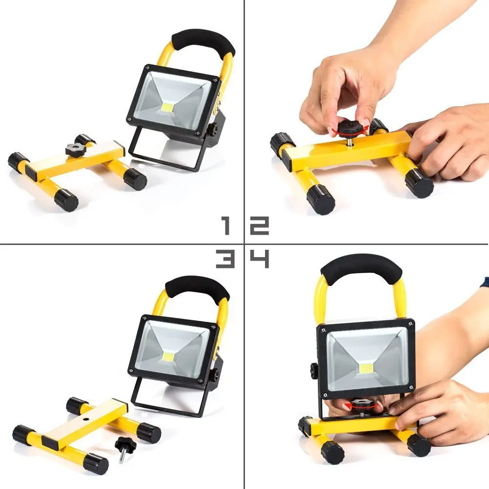 20W Floodlight Rechargeable LED Flood Light Lamp portable Outdoor Spotlight Camping Work Light with DC Car Charger