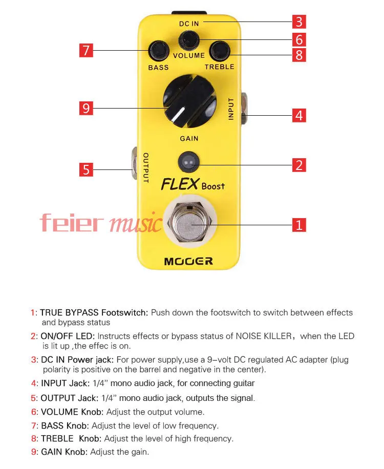 MOOER Flex Boost гитарная педаль с широким диапазоном усиления Boost достаточно работает вместе как лучший overdrive